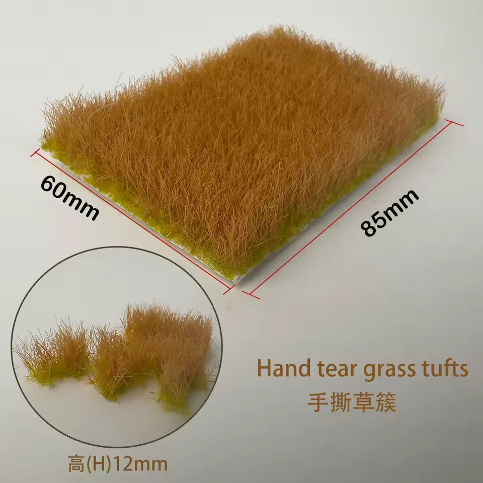 Grass Tuft mat ~12mm, 60x85mm, Wood Yellow