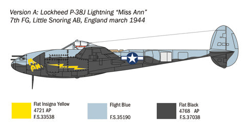 Italeri 1/72nd scale P-38J Lightning