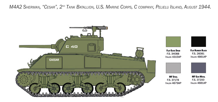 Italeri 1/35th scale M4A2 U.S. Marine Corps C