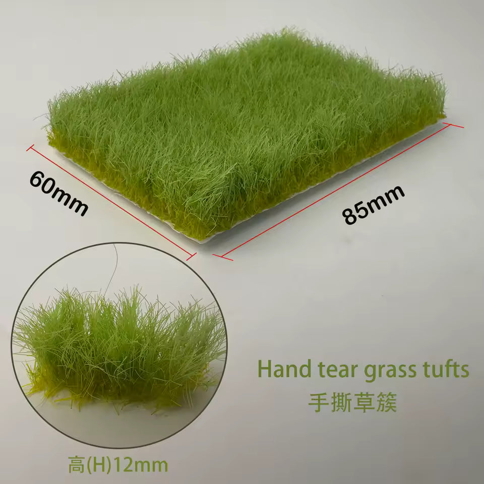 Grass Tuft mat ~12mm, 60x85mm, Bud Green