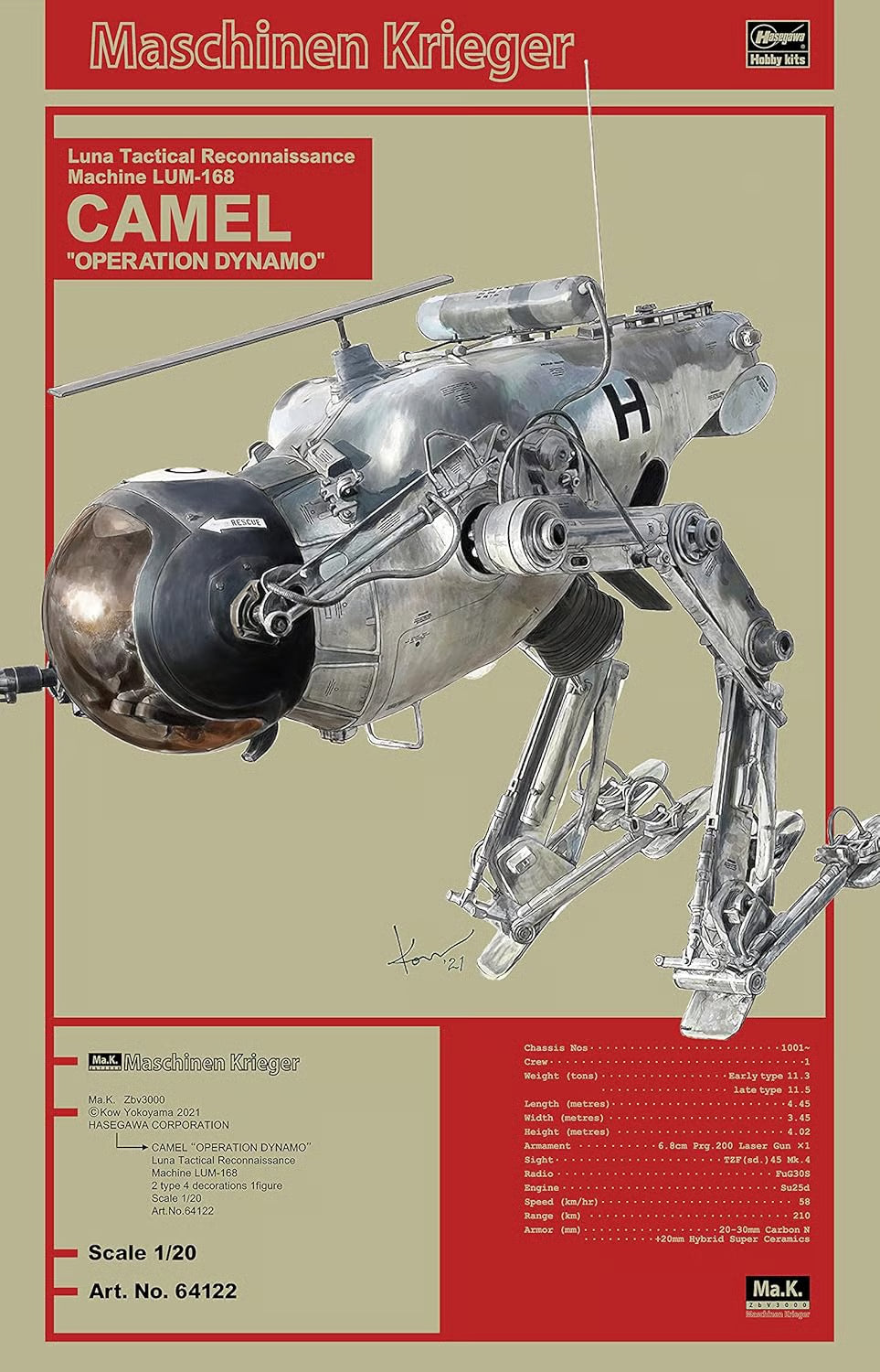 Hasegawa 1/20th Scale Maschinen Krieger Ma.K. Camel