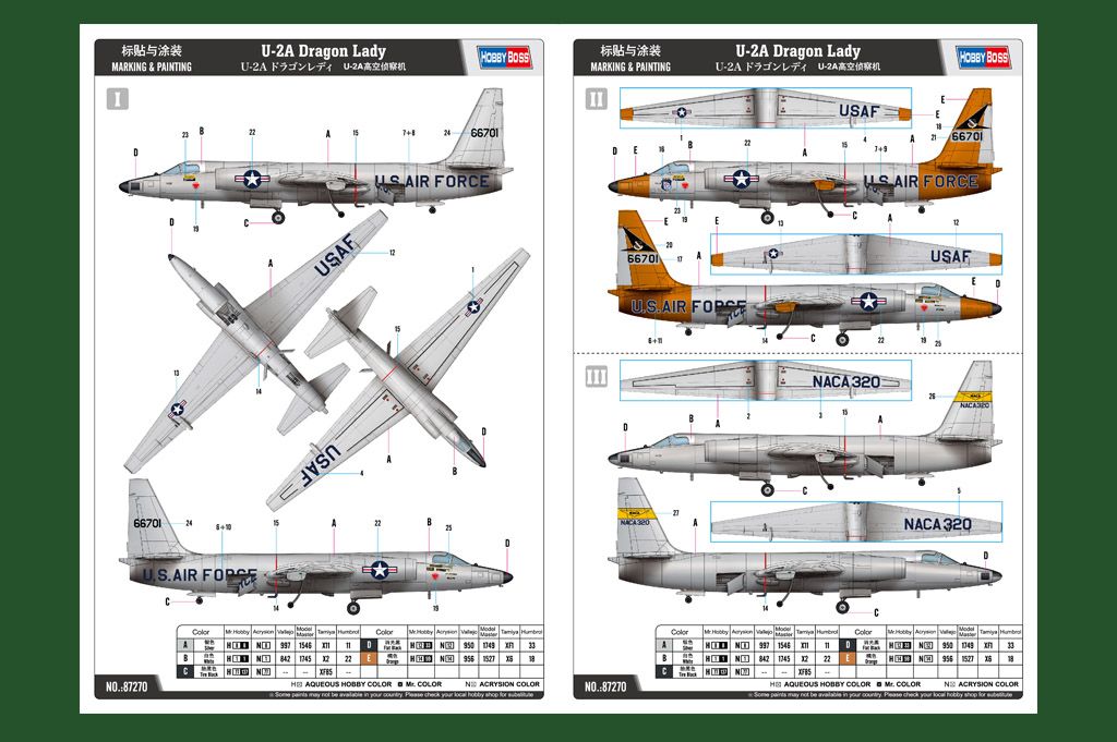 HobbyBoss 1/72nd scale U-2A Dragon Lady