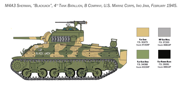 Italeri 1/35th scale M4A2 U.S. Marine Corps C