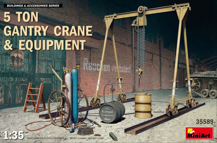 Miniart 1/35th scale 5 Ton gantry Crane & Equipment