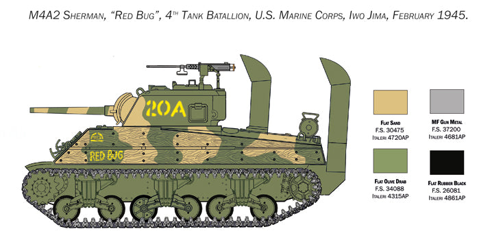 Italeri 1/35th scale M4A2 U.S. Marine Corps C