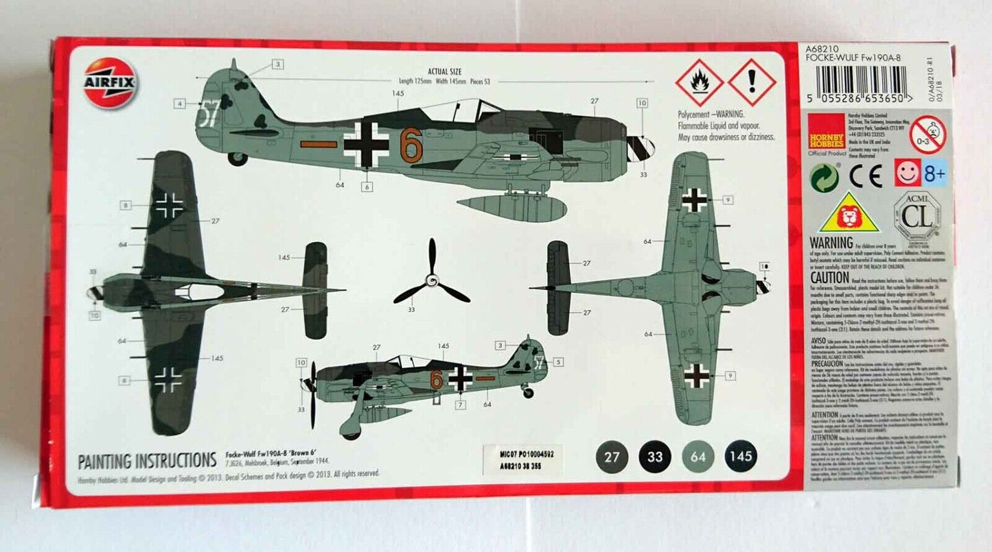 Airfix 1/72nd scale Focke-Wulf Fw190A-8 Starter Kit