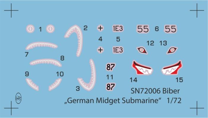 Special Navy 1/72nd scale Biber German Midget Submarine