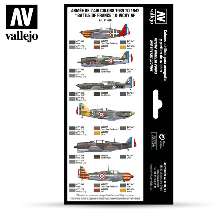 Vallejo Model Air Set - Armee de l'Air colors (1939-42)